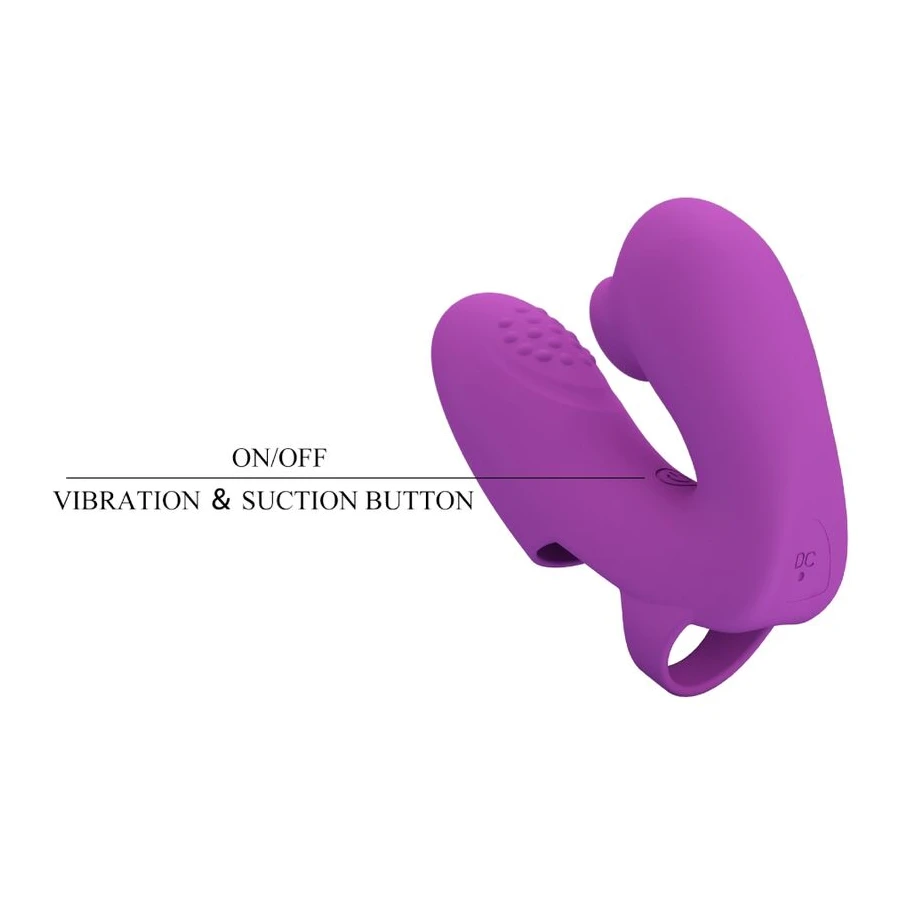 PRETTY LOVE - VIBRATEUR DE DOIGTS ATHENA AVEC STIMULATEUR DE CLITORIS VIOLET